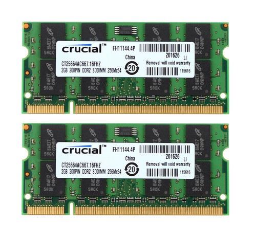 Crucial 4gb 2gb 2 g - 4gb, 2x